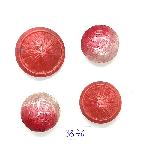 4 boutons en résine rose - 26mm - 33mm et 27mm - tr3376
