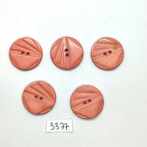 5 boutons en résine rose - 23mm - tr3377