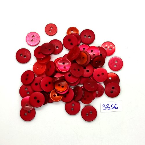 61 boutons en résine rouge  - taille différente - tr3356