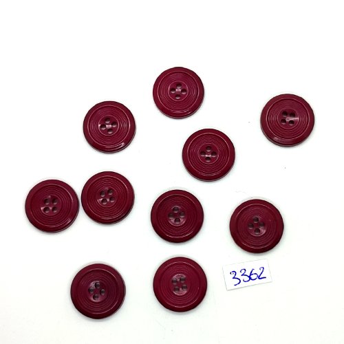 10 boutons en résine bordeaux / violet - 18mm - tr3362