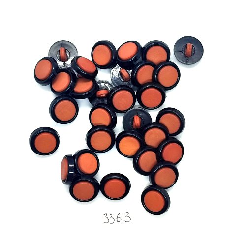 30 boutons en résine noir et rose foncé - 14mm - tr3363