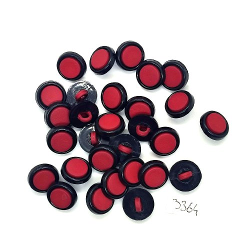 29 boutons en résine noir et rouge / bordeaux - 14mm - tr3364