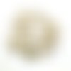 16 boutons en résine blanc et doré - 18mm - tr3374