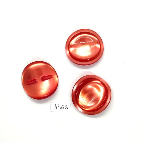 3 boutons en résine rose - 30mm - tr3365