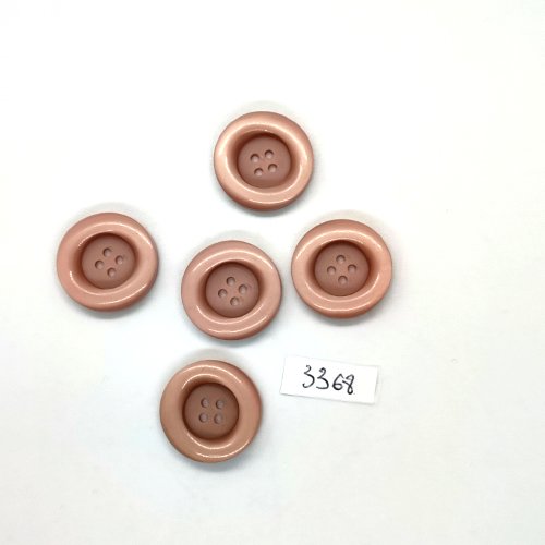 5 boutons en résine rose - 21mm - tr3368