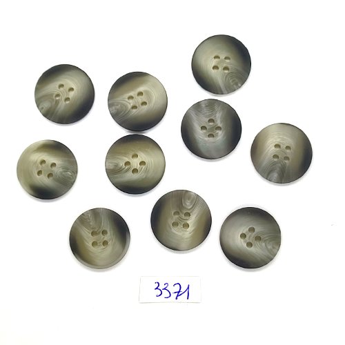 10 boutons en résine gris - 18mm - tr3371