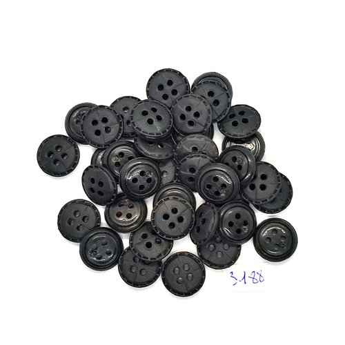 39 boutons en résine gris foncé - 15mm - tr3188