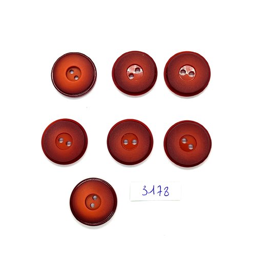 7 boutons en résine marron - 22mm - tr3178