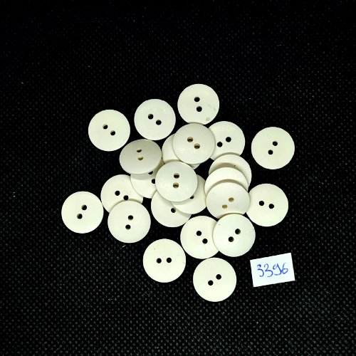 23 boutons en résine blanc - 14mm - tr3396