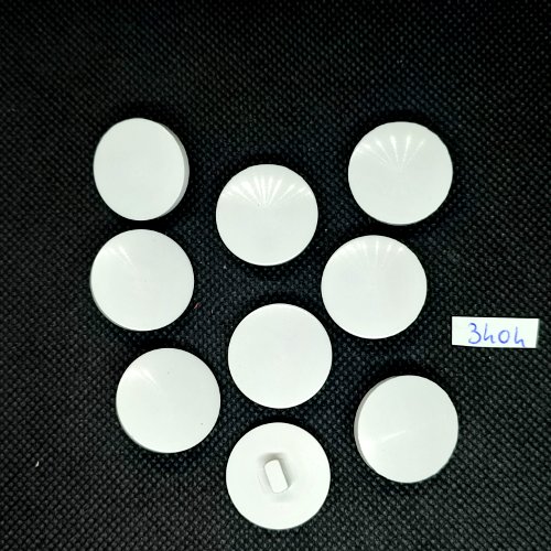 9 boutons en résine blanc - 22mm - tr3404