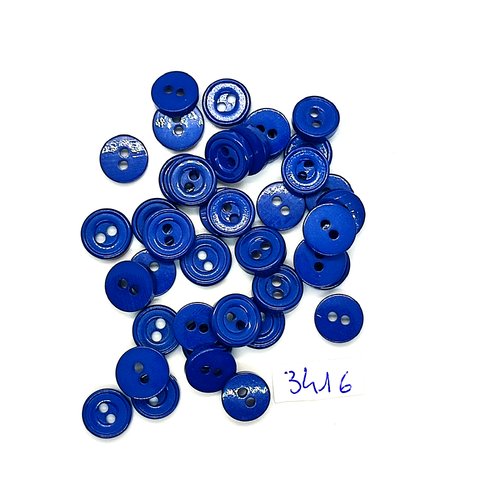 40 boutons en résine bleu - 10mm - tr3416