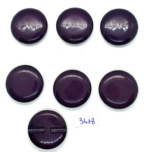 7 boutons en résine violet - 30mm - tr3418