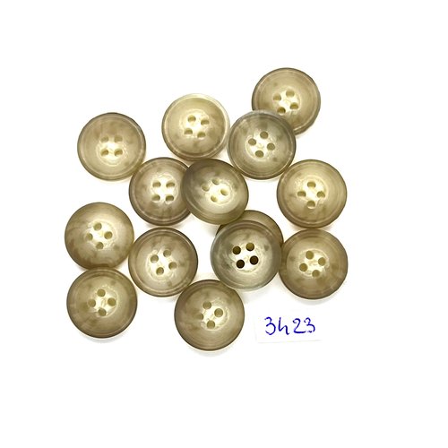 14 boutons en résine gris clair - 14mm - tr3423