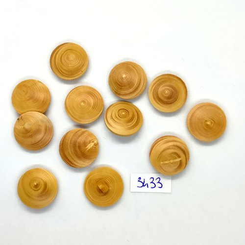 12 boutons en résine marron clair - 18mm - tr3433