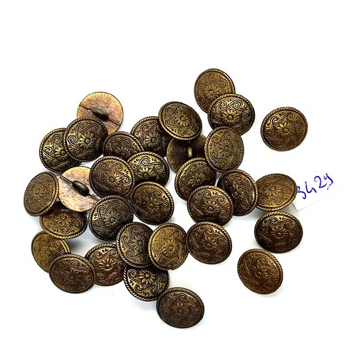29 boutons en résine bronze - 14mm - tr3429