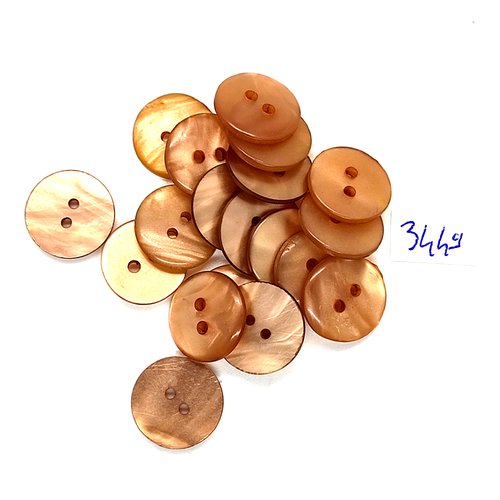 19 boutons en résine marron clair - 14mm - tr3449