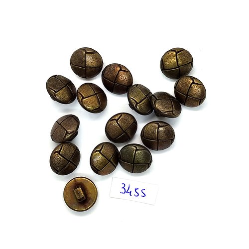 15 boutons en résine bronze - 15mm - tr3455
