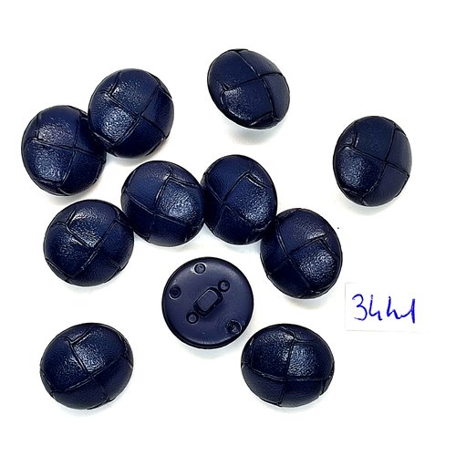 11 boutons en résine noir - 18mm - tr3441