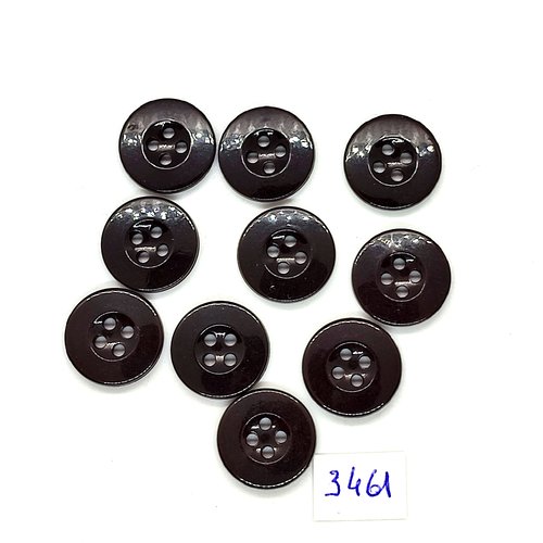 10 boutons en résine marron - 17mm - tr3461