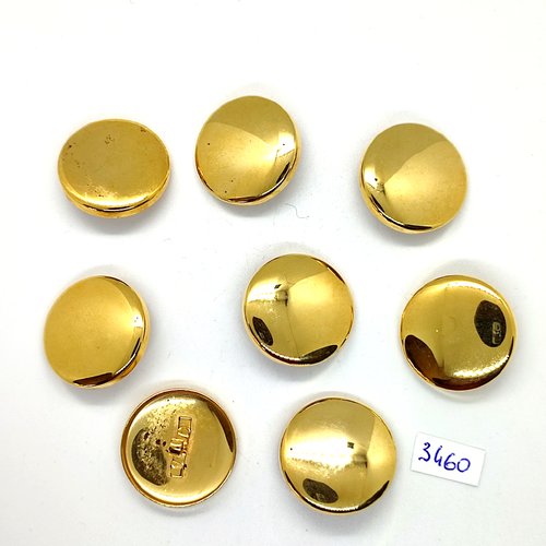 8 boutons en métal doré - 27mm - tr3460