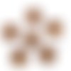 6 boutons en résine marron / beige - 25mm - tr3462