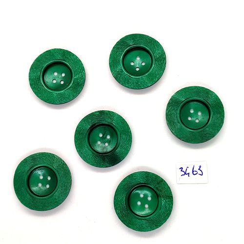 6 boutons en résine vert - 27mm - tr3463