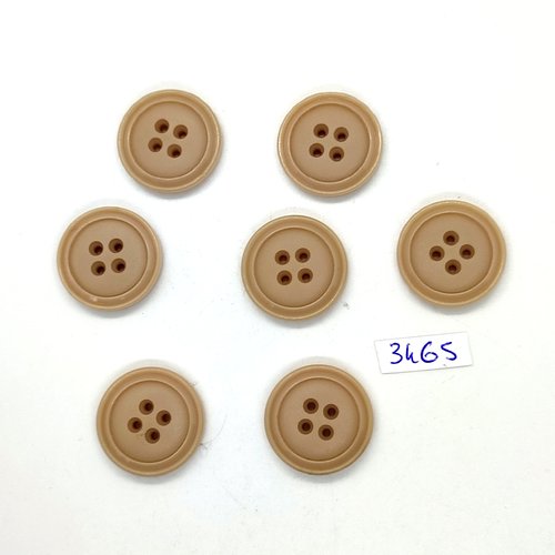 7 boutons en résine beige - 21/22mm - tr3465