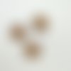 3 boutons en résine doré et blanc - 25mm - tr3470