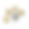 5 boutons en résine argenté doré et transparent - 24mm - tr3475