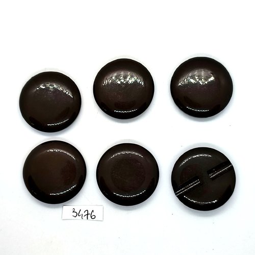6 boutons en résine gris / vert - 30mm - tr3476