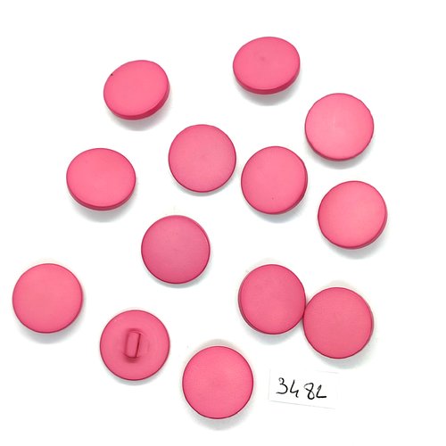 13 boutons en résine rose - 20mm - tr3482
