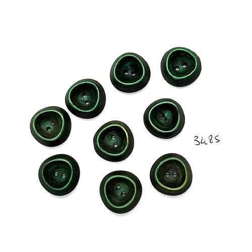 9 boutons en résine vert - 20mm - tr3485
