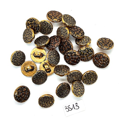 28 boutons en résine doré - 12mm - tr3513