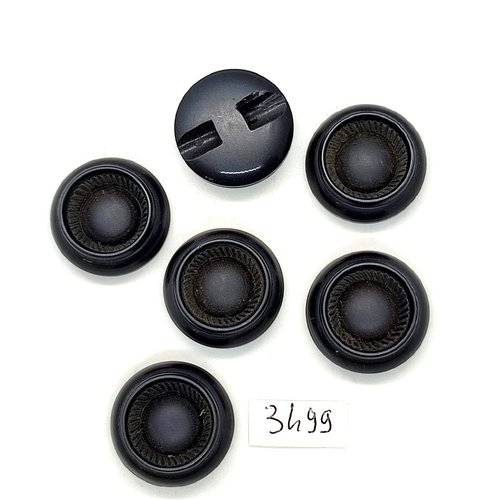 6 boutons en résine gris foncé - 23mm - tr3499