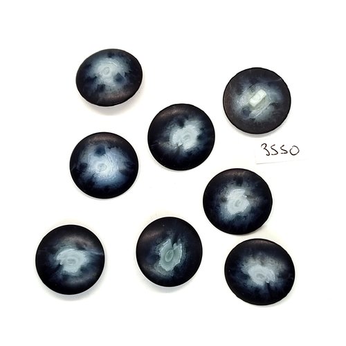 8 boutons en résine bleu / gris - 25mm - tr3550