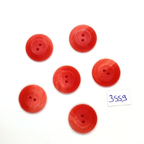 6 boutons en résine rose - 22mm - tr3559