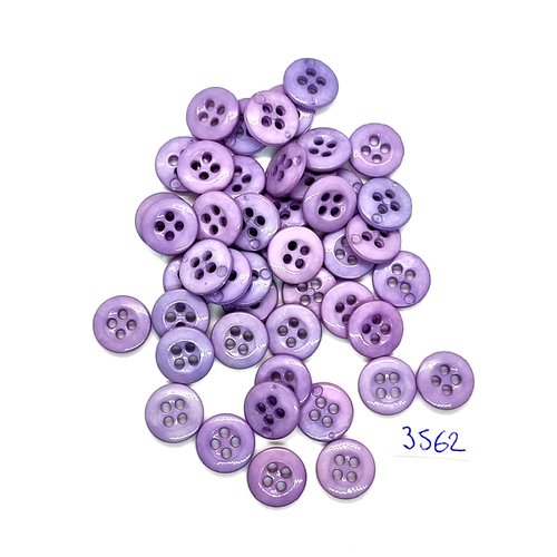 46 boutons en résine lilas clair - 12mm - tr3562