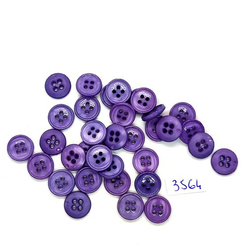 36 boutons en résine lilas - 12mm - tr3564