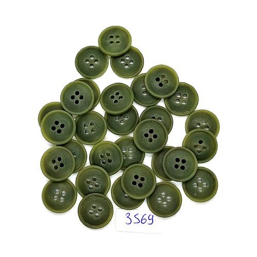 30 boutons en résine vert - 15mm - tr3569