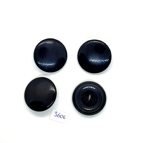 4 boutons en résine noir - 33mm - tr3606