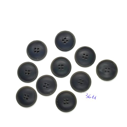 10 boutons en résine gris - 21mm - tr3611
