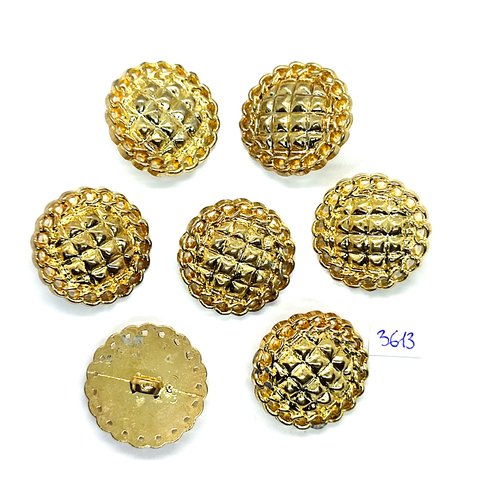 7 boutons en résine doré - 30mm - tr3613