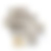 10 boutons en résine doré et strass - 18mm - tr3616