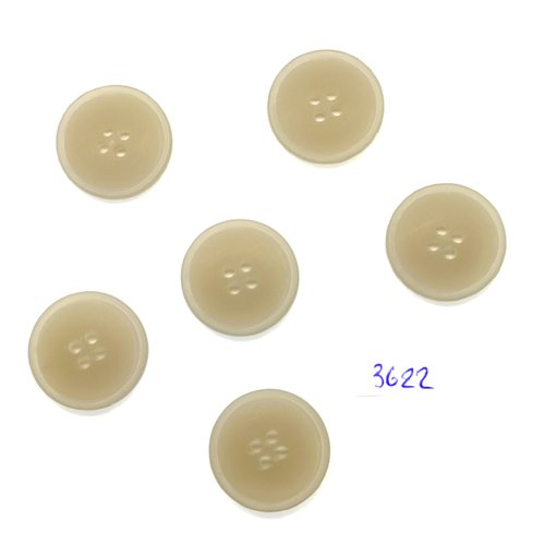 6 boutons en résine gris clair - 23mm - tr3622
