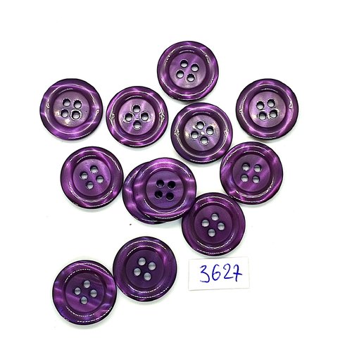 12 boutons en résine violet - 20mm - tr3627
