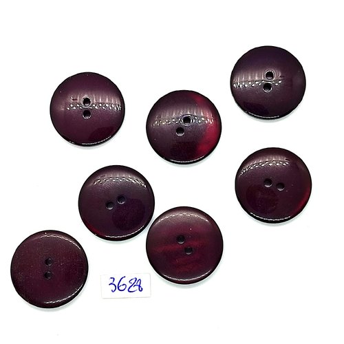 7 boutons en résine violet - 22mm - tr3628