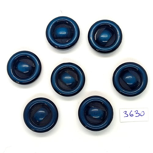 7 boutons en résine vert / bleu - 23mm - tr3630