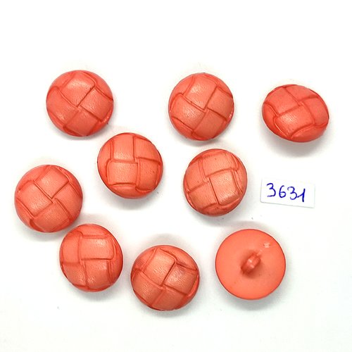 9 boutons en résine rose - 20mm - tr3631