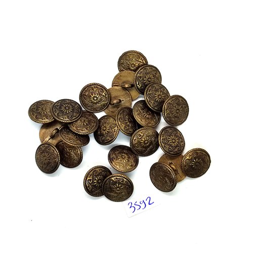 25 boutons en résine doré - 15mm - tr3592