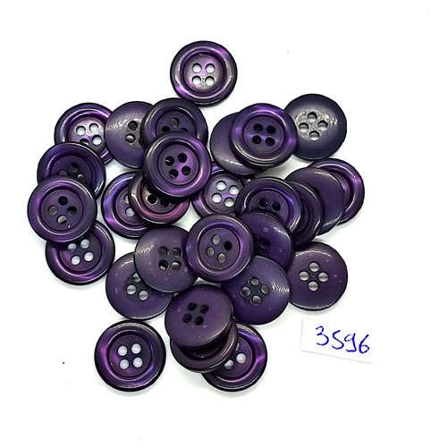 28 boutons en résine violet - 15mm - tr3596